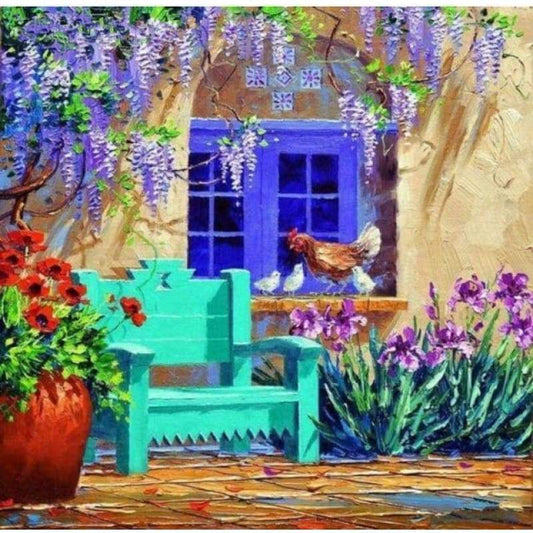 Full Drill - 5D Diamond Painting Kits Courtyard of A Farm Lodge - NEEDLEWORK KITS