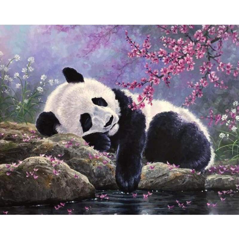 Full Drill - 5D Diamond Painting Kits Sleeping Panda By the Lake - NEEDLEWORK KITS