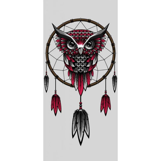 Red Black Owl Dreamcatcher- Full Drill Diamond Painting