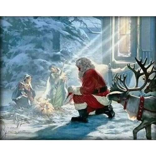 Santa and Baby Jesus- Full Drill Diamond Painting - Special